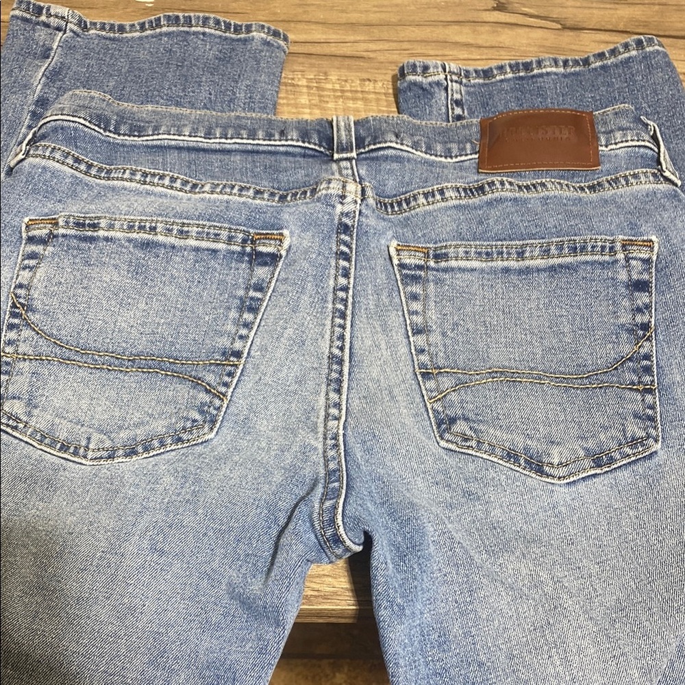 Hollister Blue Straight Jeans with Natural Fading